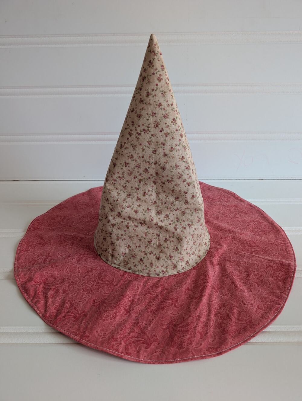 Handmade Upcycled Floral Whimsy Floppy Witch Hat - 21
